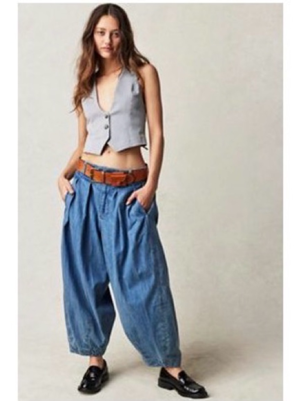 NWT FREE PEOPLE We The Free Pull-On Barrel Jeans